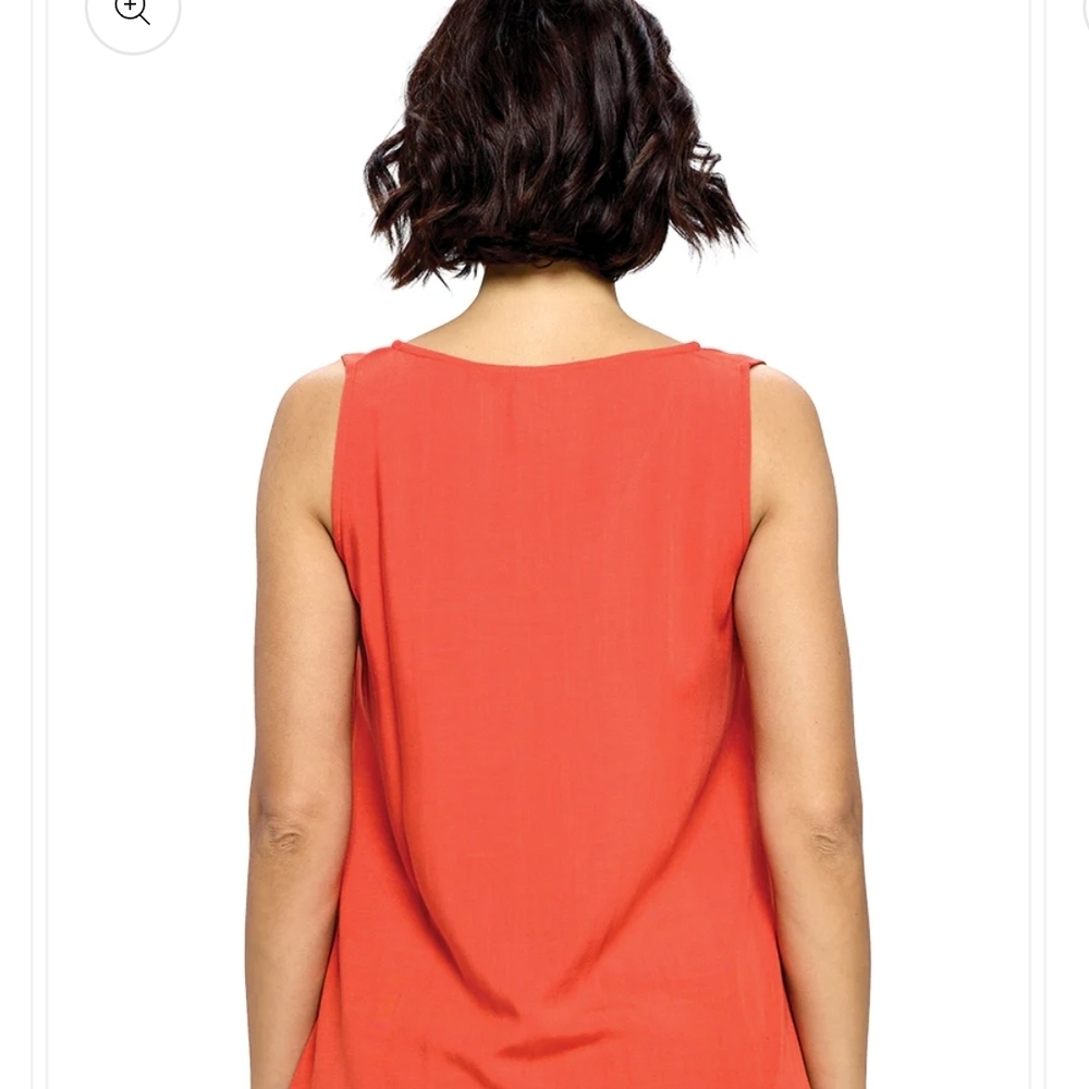 Yxxx NWT Yak & YETI Tiered Ruffled Colorblock Tank Top Sm Md Lg Coral Tan V-Neck - Picture 4 of 9
